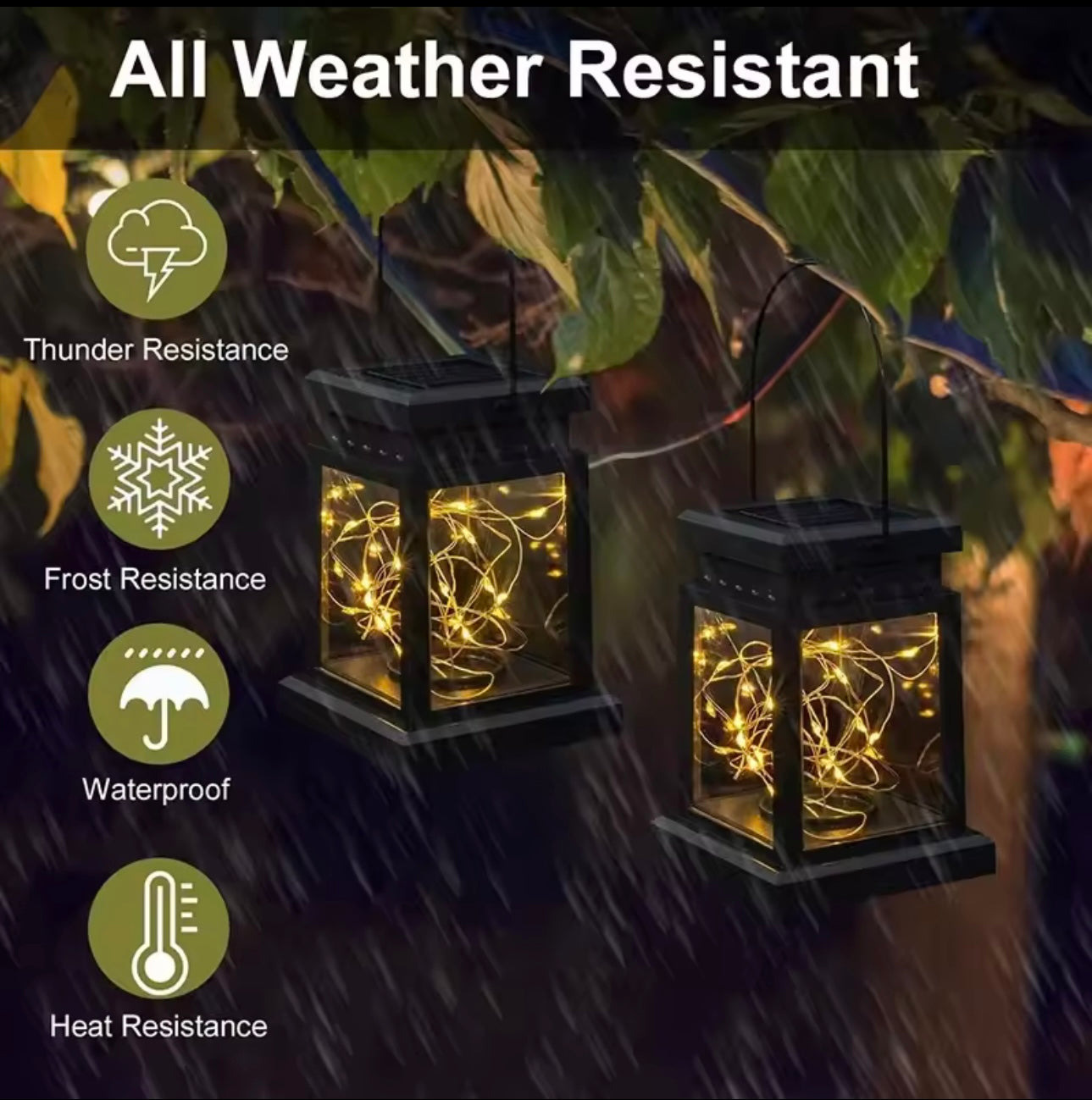 1~3Pack Solar Lights Outdoor Hanging Lanterns Waterproof LED String Lamp For Garden Table Party Decorat