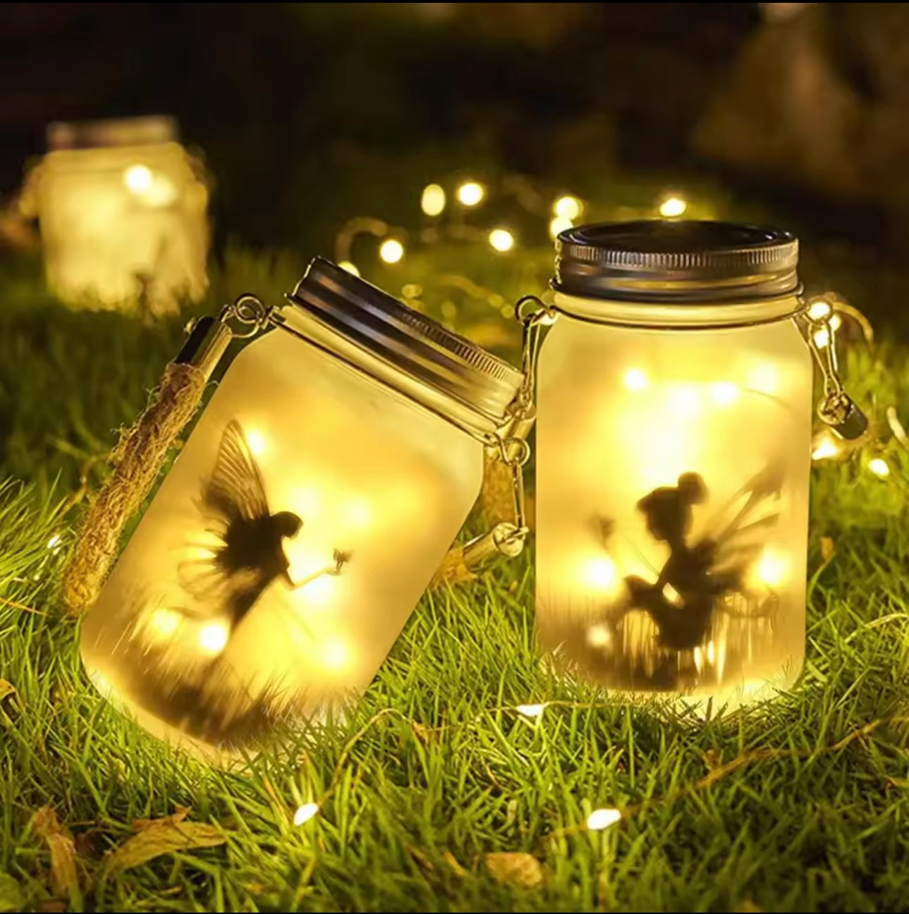Solar Mason Jar Light Solar Lantern Fairy Lights Waterproof IP65 Hanging Standing Solar Lamp Garden Ornament for Patio Lawn