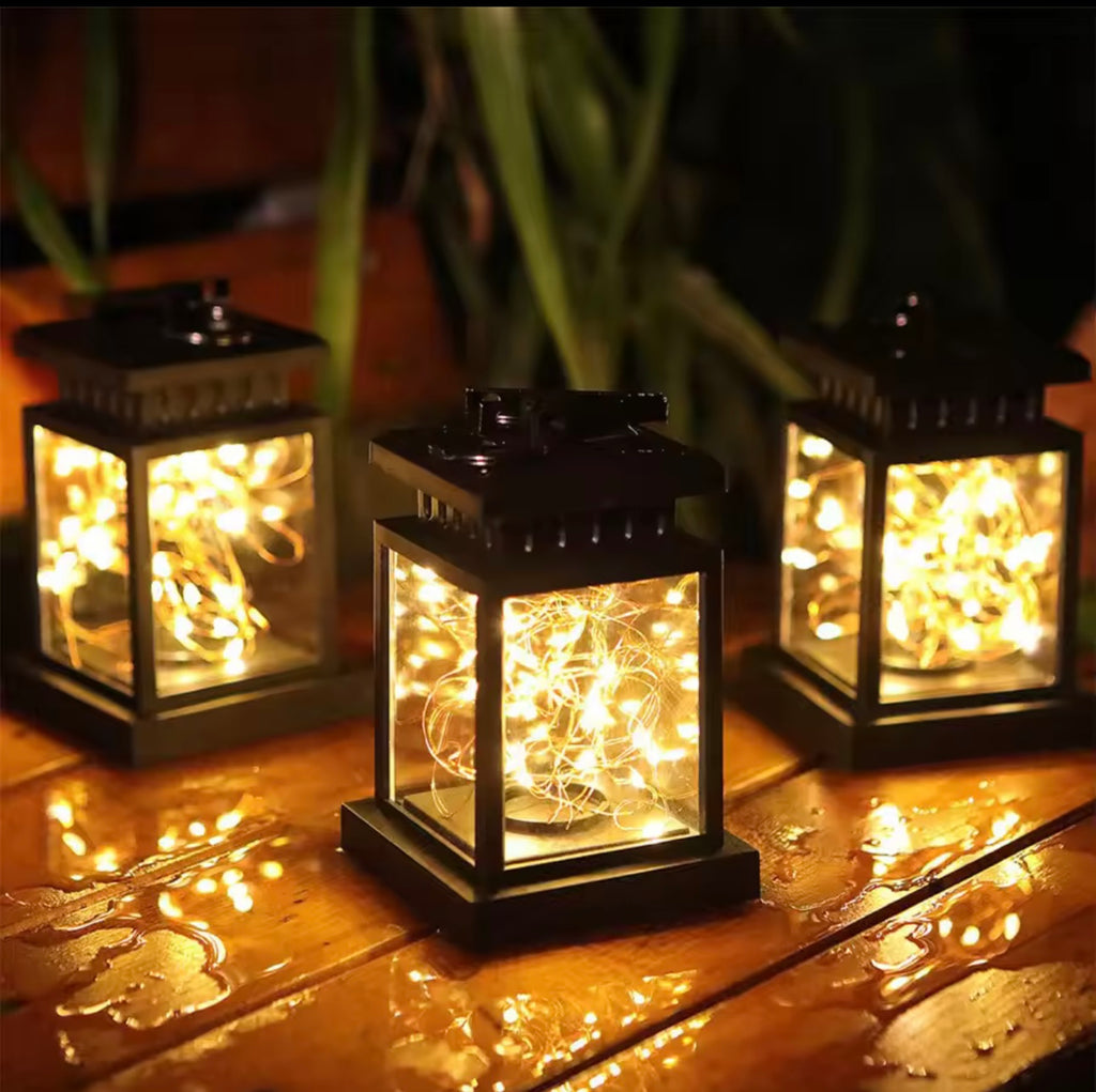 1~3Pack Solar Lights Outdoor Hanging Lanterns Waterproof LED String Lamp For Garden Table Party Decorat