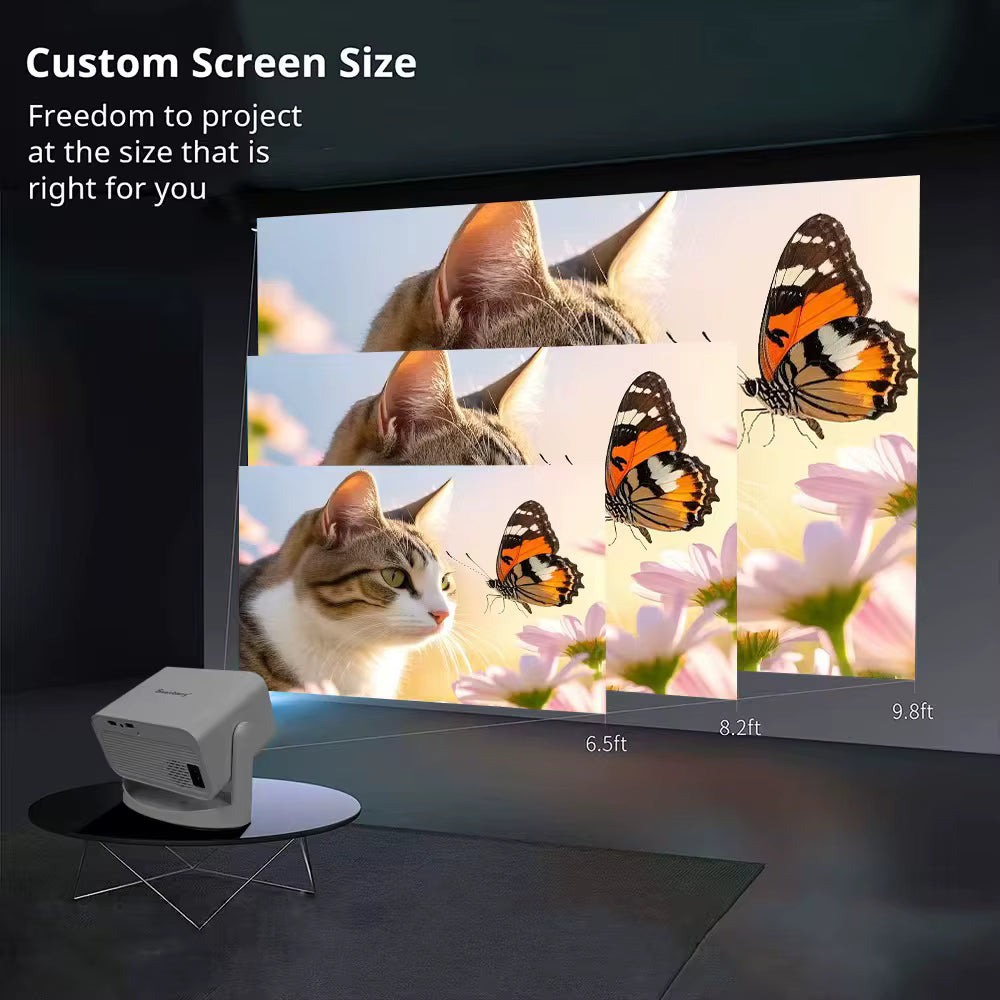 KaiAqua Projector HT23 PLUS 4K Android 11 Dual Wifi6 260ANSI Allwinner H713 BT5.0 1080P 1280*720P Home Cinema Outdoor Projector