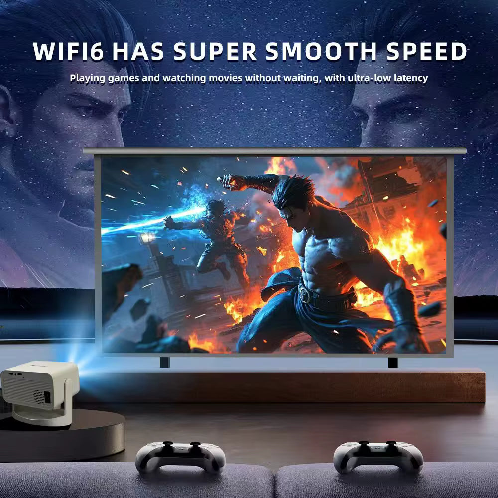 KaiAqua Projector HT23 PLUS 4K Android 11 Dual Wifi6 260ANSI Allwinner H713 BT5.0 1080P 1280*720P Home Cinema Outdoor Projector