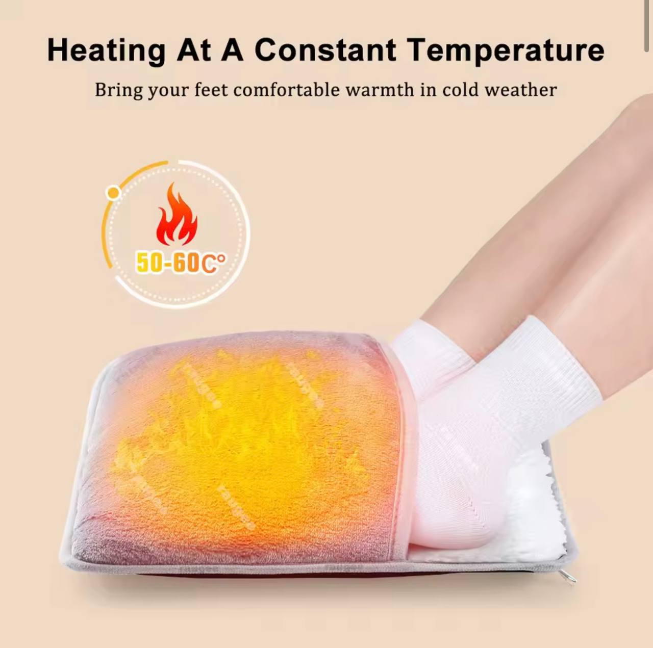 Portable USB Electric Foot Heating Pad Washable Soft Plush